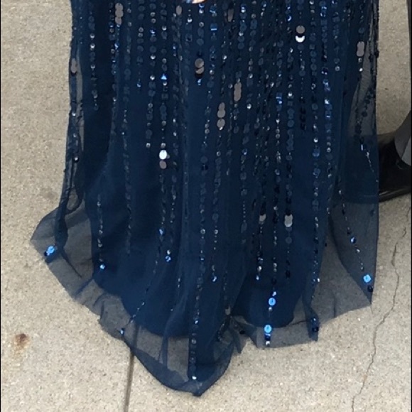 Blue sequin dress. Only worn once. No sequins missing. - Picture 2 of 3
